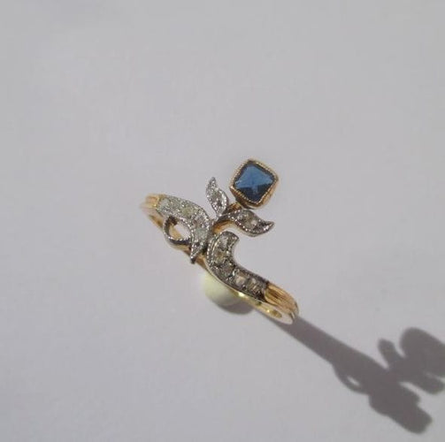 Bague 51 Bague duchesse "Belle Epoque" fleur en or rose 58 Facettes