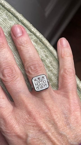 Bague 52 Bague Art Déco diamants 58 Facettes