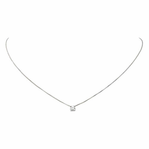 Collier Collier Solitaire Or blanc Diamant 58 Facettes 4520966RV