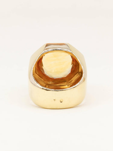 Bague 53 FRED Bague chevaliere or jaune citrine 7 carats 58 Facettes 1216.2