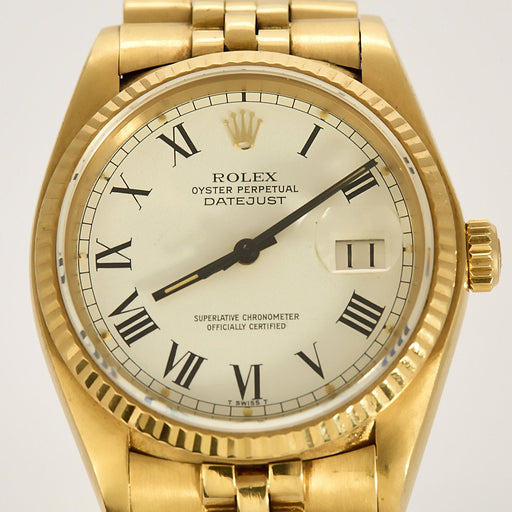 Montre ROLEX - Date perpetual Datejust - Montre en or jaune à boitier rond à mouvement automatique 58 Facettes GU250