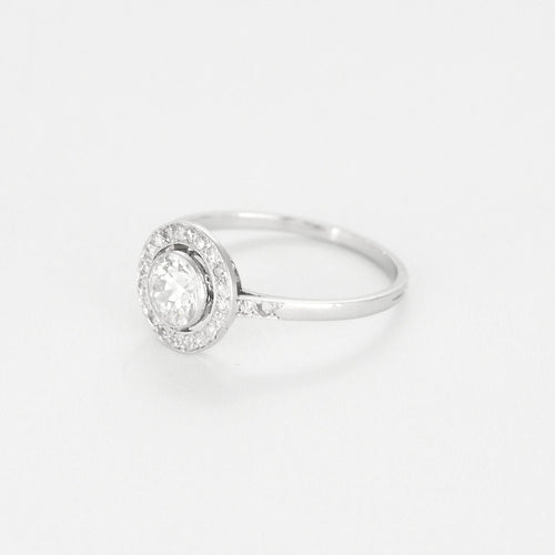 Bague 54,5 Charmente Bague en platine et diamants taille ancienne 58 Facettes CHAL1116