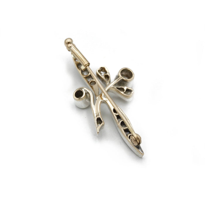 Broche Broche or jaune argent et diamants 58 Facettes 240313R