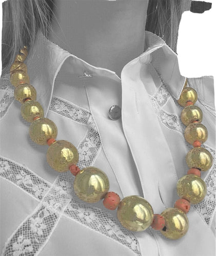 Collier Collier sphères Or Corail 58 Facettes