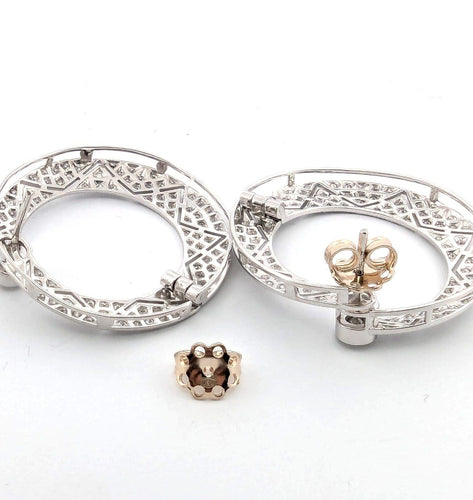 Boucles d'oreilles Boucles d'oreilles en or blanc avec diamants 58 Facettes