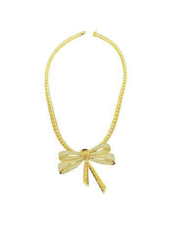 Collier Collier Noeud signé Labarte or jaune et diamants 58 Facettes