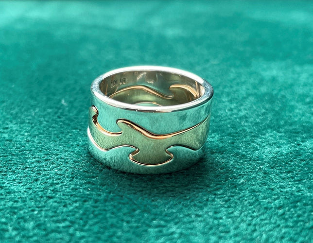 Bague 51 Georg Jensen - Bague bicolore en or Fusion 58 Facettes