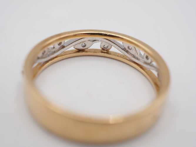 Bague 54 Bague or jaune diamant floral 58 Facettes