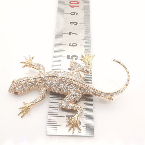Broche Broche salamandre Or rose Diamants 6.94 ct 58 Facettes