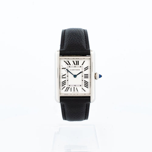 Montre Cartier - Montre Tank Must Medium cadran ivoire chiffres romains 58 Facettes
