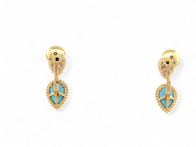 Boucles d'oreilles boucles d'oreilles BOUCHERON serpent boheme or 18k diamant 0.16ct turquoise 58 Facettes 271373