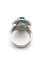 Bague 54 Bague en or blanc spectaculaire et superbe avec émeraude centrale et diamants environnants 58 Facettes