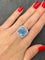 Bague 58 Bague or blanc Aigue-marine 11,12 ct et diamants 58 Facettes 00016401