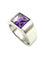Bague 55 CARTIER. Collection "Tank", bague or blanc et améthyste 58 Facettes