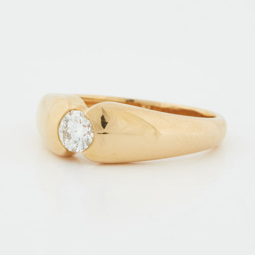 Bague 52 BAGUE DIAMANT OR JAUNE 18 CARATS 58 Facettes RÉF 1039/15