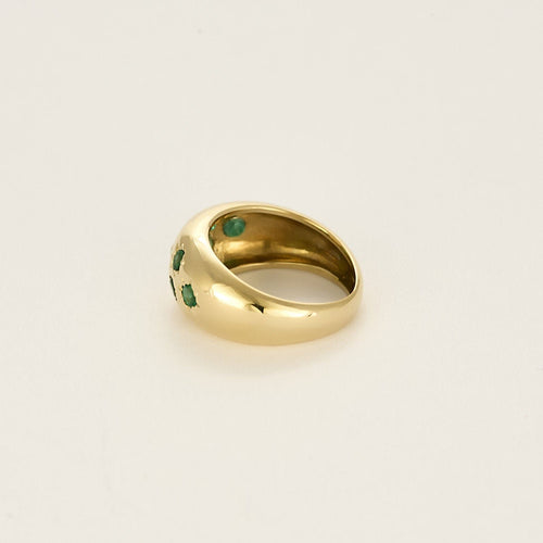 48号戒指，黄金戒指，镶钻石和祖母绿 58 Facettes DIE1614X3