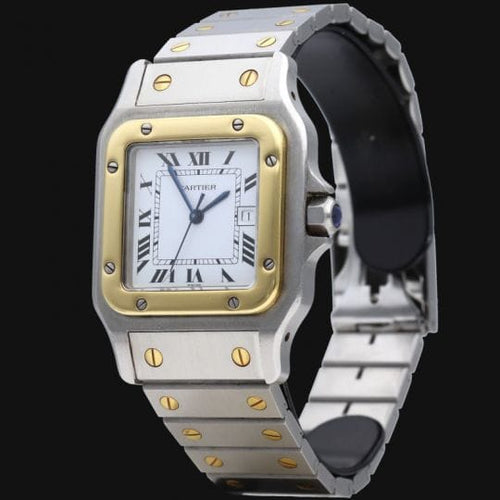 Watch Cartier Santos Lady Watch 18K Yellow Gold And Steel 58 Facettes MT45184