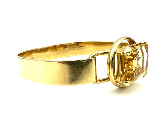 Bracelet Bracelet vintage en or jaune 18K et citrine 58 Facettes