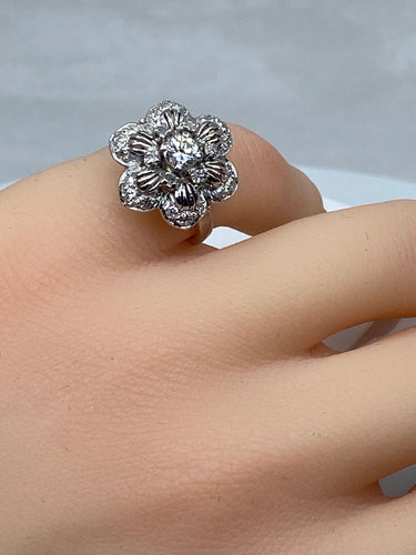Bague 48 Bague Fleur Diamants 58 Facettes AB69
