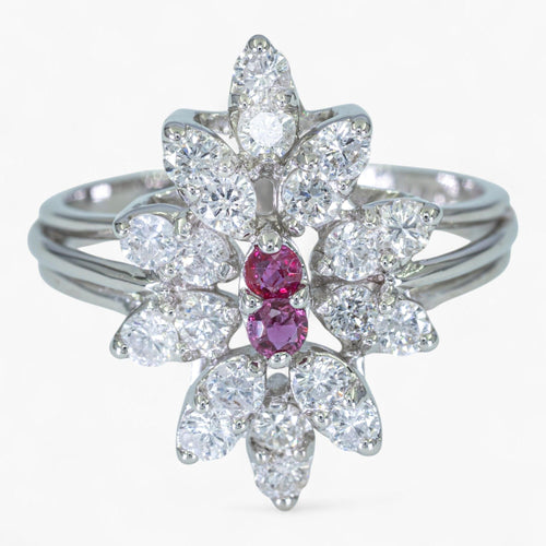 Bague 53 Bague Diamants et rubis 58 Facettes AG05