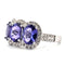 Bague 54 Bague en or blanc avec tanzanites et diamants 58 Facettes