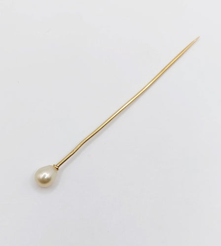 Broche Epingle à cravate ou chapeau antique or et perle (circa 1900) 58 Facettes A04522