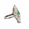 Bague 58.5 Bague navette de style Art Déco en platine avec diamants et émeraude 58 Facettes Q892A