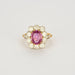 Bague Bague marguerite or jaune et platine, diamants et saphirs rose 58 Facettes