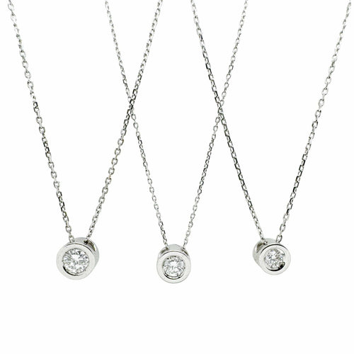 Collier Collier Solitaire diamant et or blanc 58 Facettes