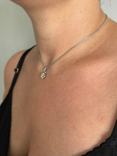 Pendentif Pendentif or blanc platine et diamant 58 Facettes