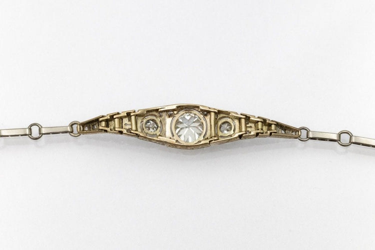 Bracelet Bracelet Art Déco avec de beaux diamants taille ancienne 58 Facettes 11582