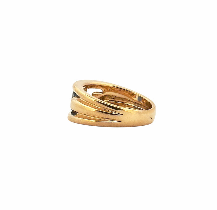 Bague 55 Bague or jaune saphir ovale et diamants 58 Facettes