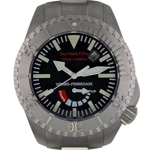 Montre Girard Perregaux Sea Hawk II Pro 3000m 49940 Titanium 2010 Deep Diver + International Guarantee + Papers RARE with Titanium Strap 58 Facettes