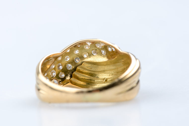 Bague 51 Bague en or jaune pavée de diamants 0,40 ct 58 Facettes BG31300540-107