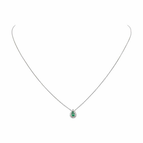 Collier Collier Or blanc Emeraude, Diamant 58 Facettes 4765736RV