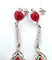 Boucles d'oreilles Boucles d'oreilles en or blanc avec corail et diamants, 1930 C 58 Facettes