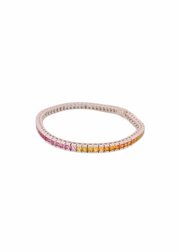 Bracelet Bracelet Rivière or blanc, saphirs multicolores 58 Facettes 15690