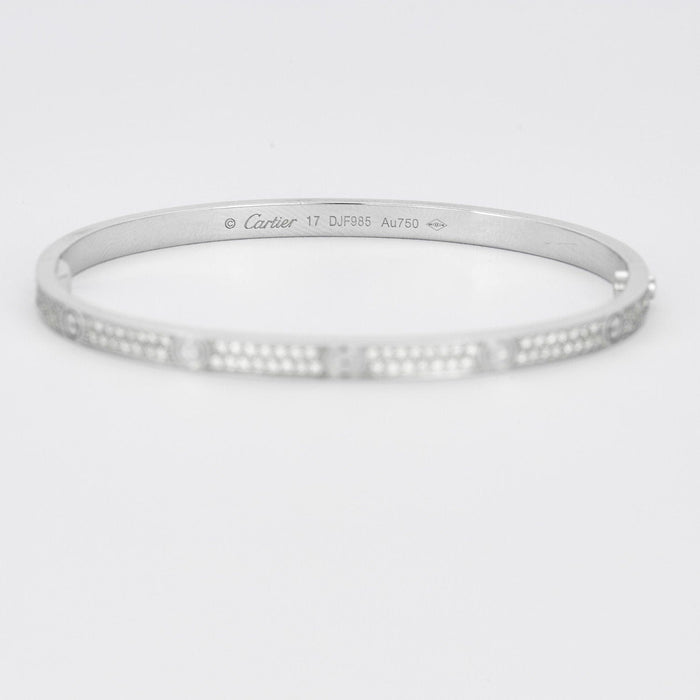 Bracelet Cartier - Bracelet Love Or Blanc Diamants 58 Facettes