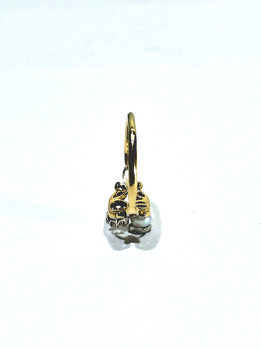 Bague 59 Bague Art Nouveau deux ors, diamants et perle 58 Facettes