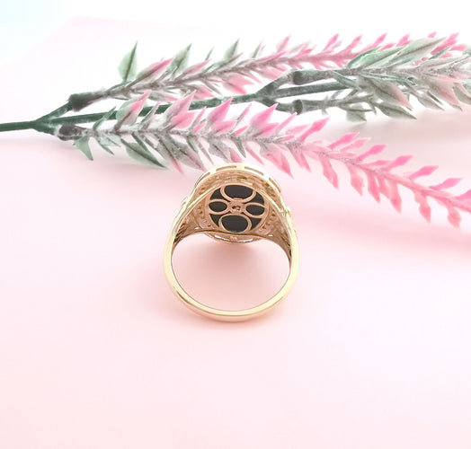 Bague 56 Bague tête de Gorgone sur Onyx 58 Facettes AA 1603