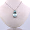 PENDENTE ORO BIANCO 18 KT - ACQUAMARINA e DIAMANTI 58 Facettes