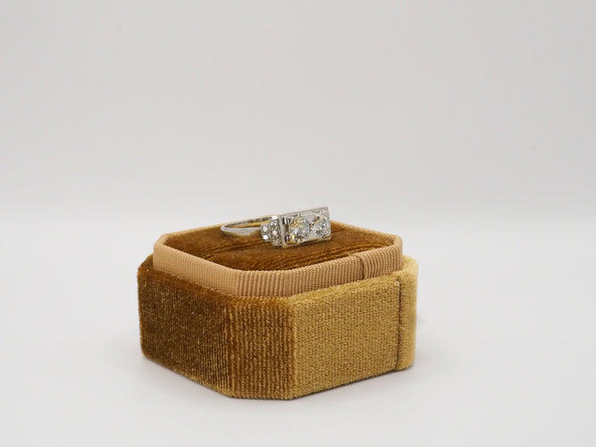 Prsten Art Deco Platina Diamanty 