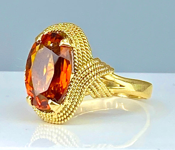 Bague Bague en or jaune 18 carats et citrine 58 Facettes AB381