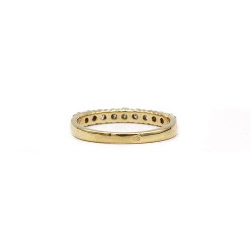 Bague Demi alliance or jaune et diamants 58 Facettes 240230R