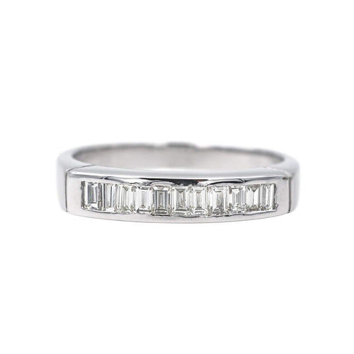Bague 53 Bague Demi alliance Or blanc Diamant 58 Facettes 4274093RV
