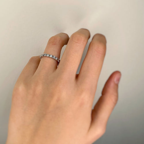 Bague 52 Alliance américaine platine diamants 58 Facettes 230135R