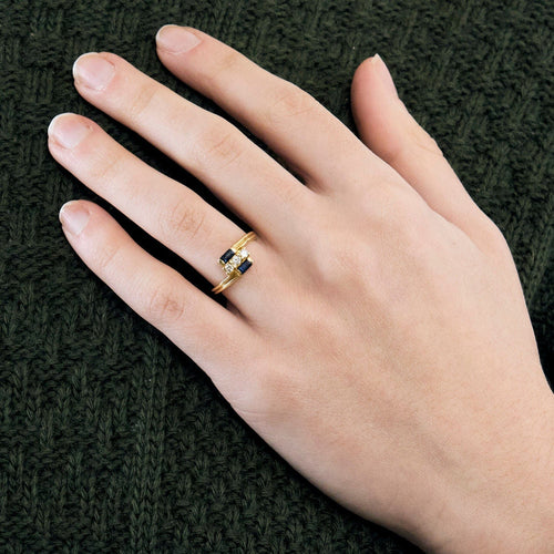 Bague 51 Bague saphirs et diamants brillants or jaune 58 Facettes 2086217