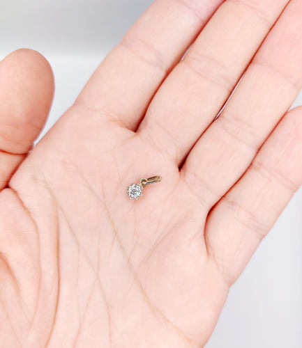 Pendentif Pendentif or blanc diamant taille ancienne serti griffes (circa 1900) 58 Facettes A05492