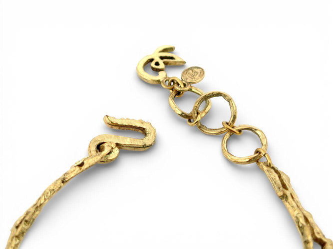 Collier rare vintage collier CHRISTIAN LACROIX baroque a spirales dore & strass 58 Facettes 272655