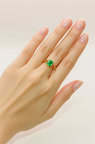 Bague Bague en or avec taille émeraude naturelle 58 Facettes 50292